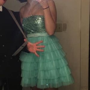 Teal formals dress